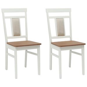 vidaXL Silla de comedor 2 pcs y Natural Madera de Caucho S&oacute;lido