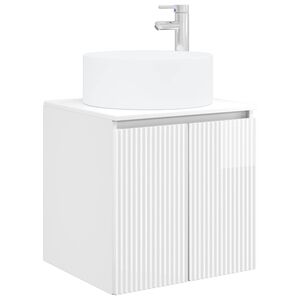 vidaXL Vanidad de lavabo montada en la pared Blanco Brillante