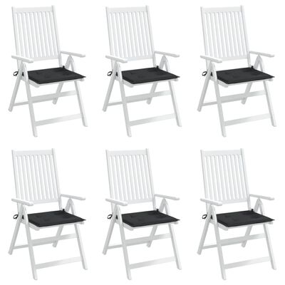 vidaXL Cojines de silla de jardín 6 uds tela Oxford negro 40x40x3 cm