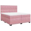 vidaXL Cama box spring con colch&oacute;n terciopelo rosa 200x200 cm