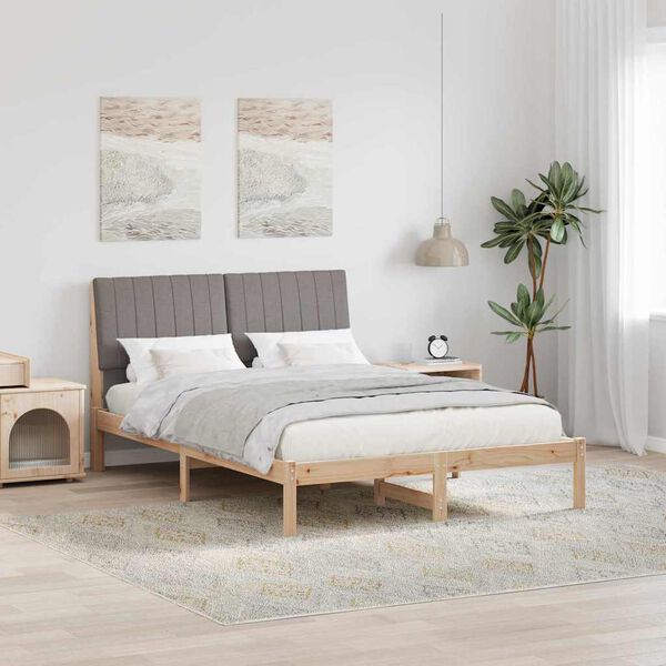 vidaXL Estructura de cama Marr&oacute;n 135 x 190 cm Madera de pino macizo