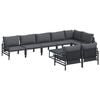 vidaXL Conjunto de sof&aacute;s de jard&iacute;n 9 uds. Negro Acero