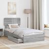 vidaXL Cama con almacenamiento con cabecera Gris Sonoma 75 x 190 cm