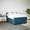 vidaXL Cama box spring con colch&oacute;n terciopelo azul 160x200 cm