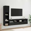 vidaXL Unidad de Pared para TV 4 pcs Roble Negro Madera de ingenier&iacute;a
