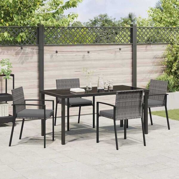 vidaXL Conjunto de Comedor de Jard&iacute;n 5 pcs Gris
