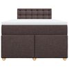 vidaXL Cama box spring con colch&oacute;n tela marr&oacute;n oscuro 120x200 cm