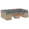 vidaXL Juego de sof&aacute;s jard&iacute;n con cojines beige 10 pzas rat&aacute;n sint&eacute;tico