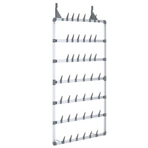 vidaXL Zapatero colgante plateado 66x13x139 cm