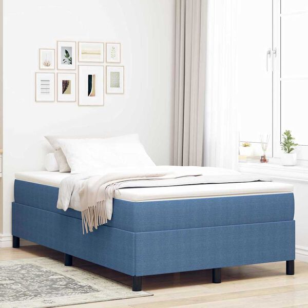 vidaXL Cama tipo Box Spring Azul 120 x 190 cm Tela de Pana