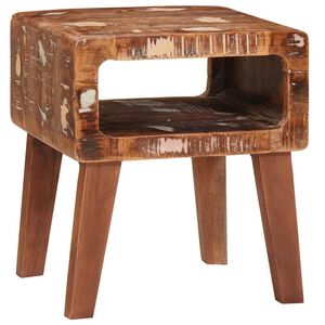 vidaXL Mesa Auxiliar Marr&oacute;n 40 x 32 x 46 cm Madera s&oacute;lida recuperada