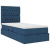 vidaXL Cama con almacenamiento y colch&oacute;n Azul 90 x 200 cm Poli&eacute;ster