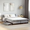 vidaXL Cama con cajones madera ingenier&iacute;a gris Sonoma 120x190 cm