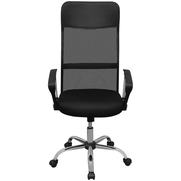 vidaXL silla de oficina poliuretano media densidad 61,5x60 cm negra