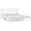 vidaXL Estructura de cama sin colch&oacute;n madera maciza blanca 200x200 cm