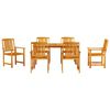 vidaXL Conjunto de Comedor de Jard&iacute;n 5 pcs Marr&oacute;n