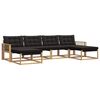 vidaXL Conjunto de sof&aacute;s de exterior con coj&iacute;n 6 pcs Blanco y Negro