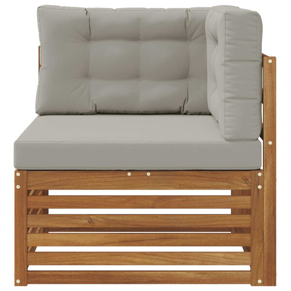 vidaXL Sof&aacute; de esquina para exteriores Madera de Acacia S&oacute;lida Natural