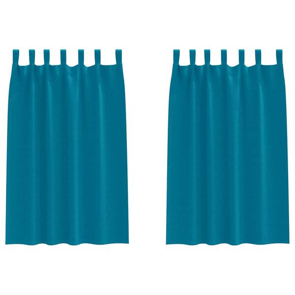 vidaXL Cortinas Opacas con Anillas 2 pcs Tuquesa 175 x 140 cm