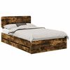 vidaXL Estructura de cama con caj&oacute;n Roble Ahumado 135 x 190 cm