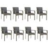 vidaXL Set comedor jardín 9 pzas y cojines ratán sintético negro gris