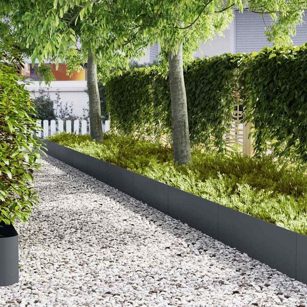 vidaXL Borde de C&eacute;sped 20 pcs Antracita 100 x 0.05 x 20 cm