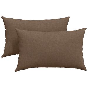 vidaXL Cojines de sof&aacute; 2 uds. tela Marr&oacute;n 50 x 30 cm