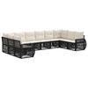 vidaXL Conjunto de sof&aacute;s de jard&iacute;n 10 uds. Negro y Blanco Crema