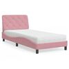 vidaXL Cama con colch&oacute;n terciopelo rosa 90x200 cm