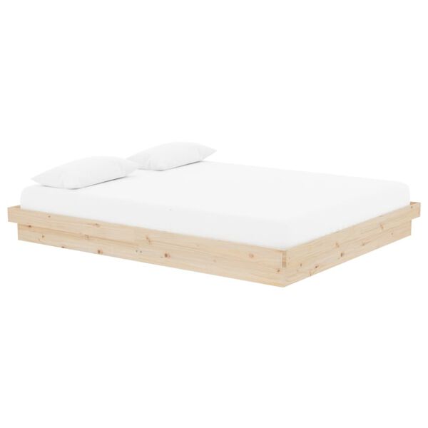 vidaXL Estructura de cama sin colch&oacute;n madera maciza 160x200 cm