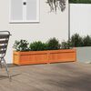 vidaXL Jardinera exterior madera maciza pino marr&oacute;n cera 150x31x31 cm