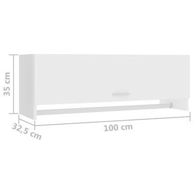 vidaXL Armario de madera contrachapada blanco 100x32,5x35 cm
