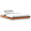 vidaXL Estructura de cama sin colch&oacute;n madera maciza marr&oacute;n 135x190 cm