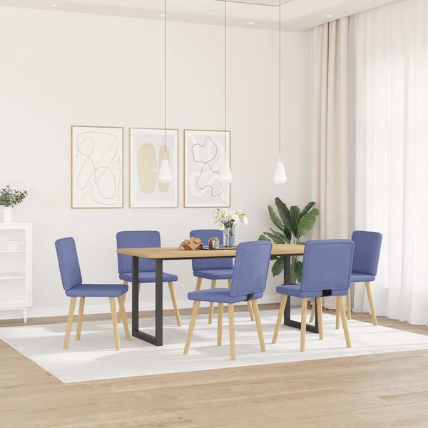 vidaXL Sillas de comedor 6 uds tela azul jeans