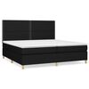 vidaXL Cama box spring con colch&oacute;n tela negro 200x200 cm