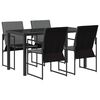 vidaXL Conjunto de Comedor de Jard&iacute;n 5 uds. Negro y Antracita