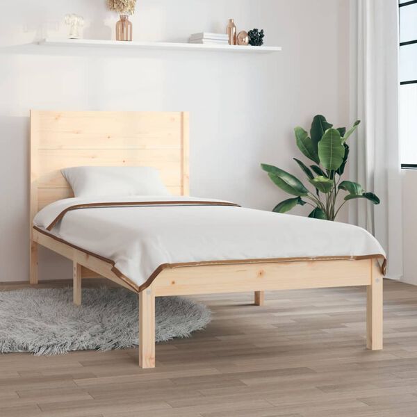 vidaXL Estructura de cama madera maciza 90x190 cm