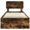 vidaXL Estructura de cama con cabecera Roble ahumado 90 x 200 cm