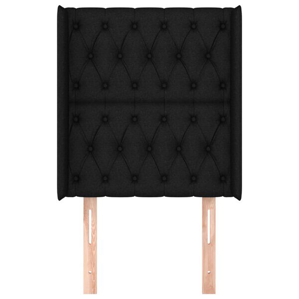 vidaXL Cabecero con orejas de tela negro 83x16x118/128 cm