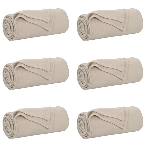 vidaXL Mantitas de Sof&aacute; 6 pcs Beige 240 x 220 cm Lana