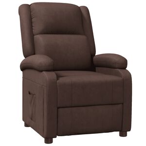 vidaXL Sill&oacute;n reclinable de cuero sint&eacute;tico marr&oacute;n