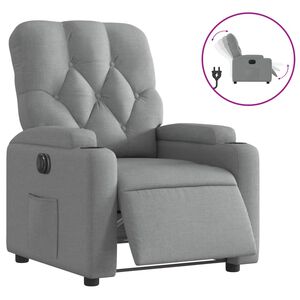 vidaXL Sill&oacute;n reclinable el&eacute;ctrico tela gris claro