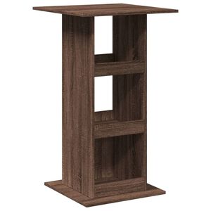 vidaXL Mesa alta bar con almacenaje madera marr&oacute;n roble 60x60x102 cm