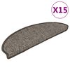 vidaXL Alfombrillas autoadhesivas sisal 15 uds gris y beige 56x17x3 cm