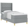 vidaXL Cama tipo Box Spring con colch&oacute;n Gris Claro 100 x 200 cm tela