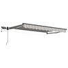 vidaXL Toldo manual retr&aacute;ctil con LEDs Gris claro y blanco.