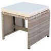 vidaXL Set comedor de jard&iacute;n 5 piezas y cojines rat&aacute;n sint&eacute;tico beige
