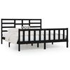 vidaXL Estructura de cama madera maciza negro Supe King 180x200 cm
