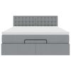 vidaXL Estructura cama otomana colchón tela gris claro 140x200cm