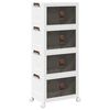 vidaXL Caja de almacenamiento apilable con ruedas 4 niveles 28 L